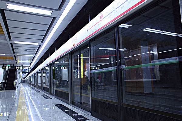 A subway platform lighting project in Malaysia in August 2019