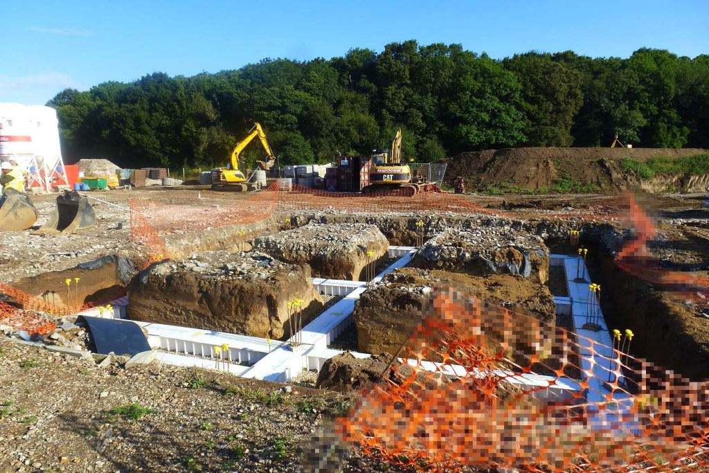 Outdoor construction electrical project in a certain location in the UK in November 2019